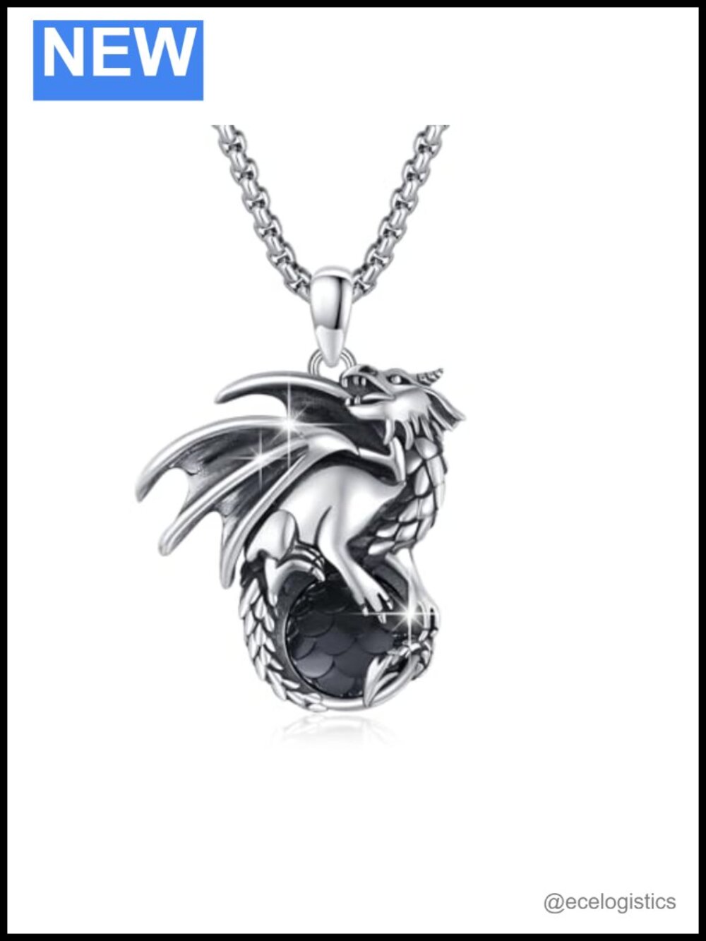 925 Sterling Silver Dragon Necklace Pendant for Men Women, Animal Jewelry Gift
